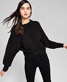 Wide-Rib Drop-Shoulder Sweater