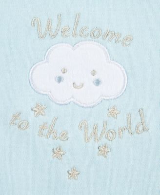 Baby Boys Welcome to the World Bib and Burp Set, 3 Piece Set