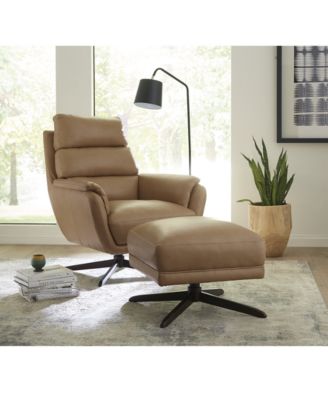 Furniture Jarence Leather Chair Collection Created For Macys In Everest Beige