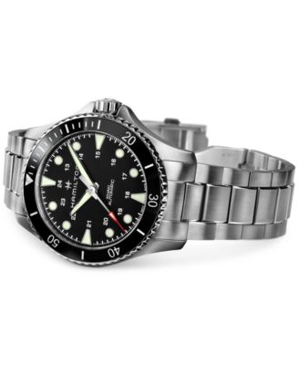 Men's Swiss Automatic Khaki Navy Scuba Stainless Steel Bracelet Watch 43mm