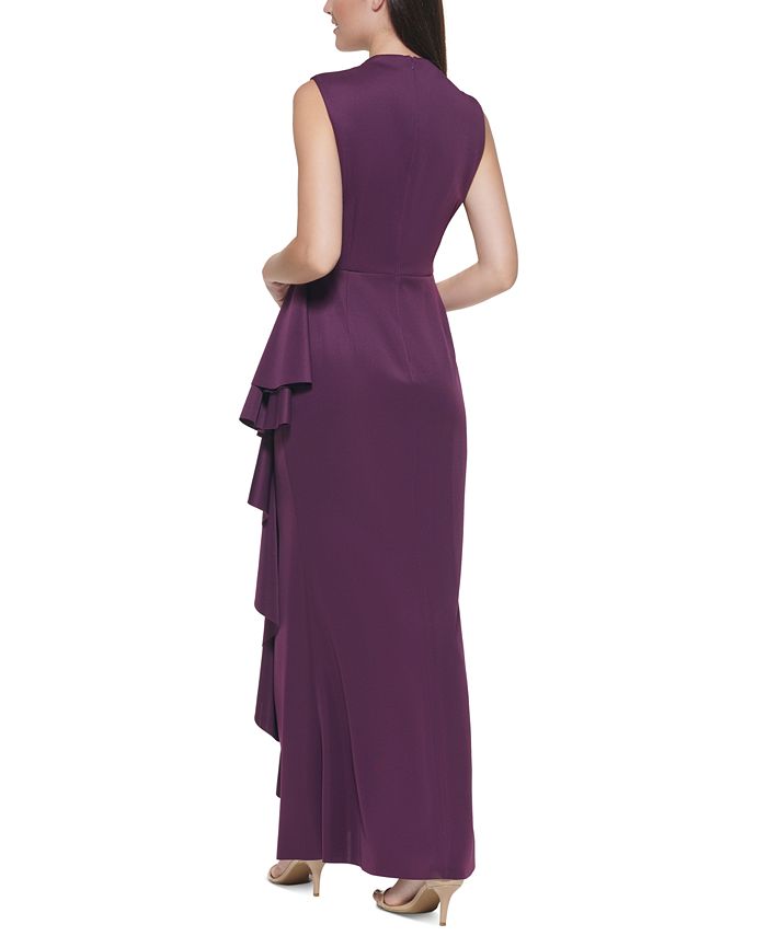 eliza j cascading ruffle gown