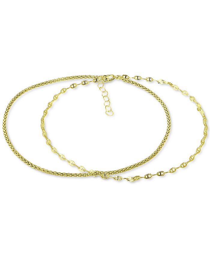 Giani Bernini Double Chain Ankle Bracelet, Created for Macy's Macy's