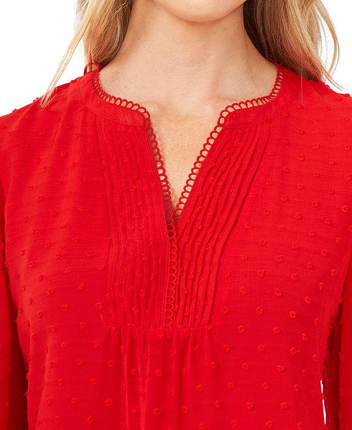 CeCe LongSleeve ClipDot Top & Reviews Tops Women Macy's