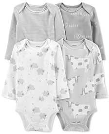 Baby Neutral 4-Pack Cotton Bodysuits
