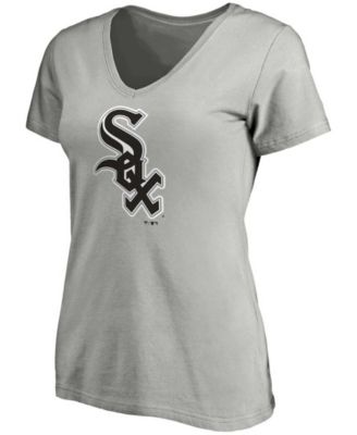 Women's Heathered Gray Chicago White Sox Core Official Logo V-Neck T-shirt