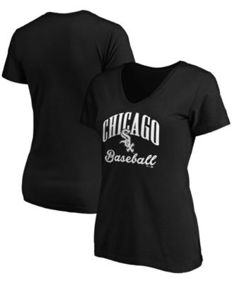 Lids Chicago White Sox Fanatics Branded Women's Official Logo Long Sleeve  V-Neck T-Shirt - Black