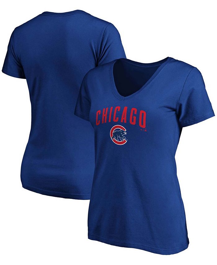 Women's Fanatics Branded Red Chicago Cubs Team Lockup V
