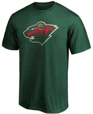 Men's Green Minnesota Wild Team Primary Logo T-shirt