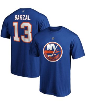 Men's Fanatics Branded Mathew Barzal Royal New York Islanders Authentic Stack Name & Number Long Sleeve T-Shirt