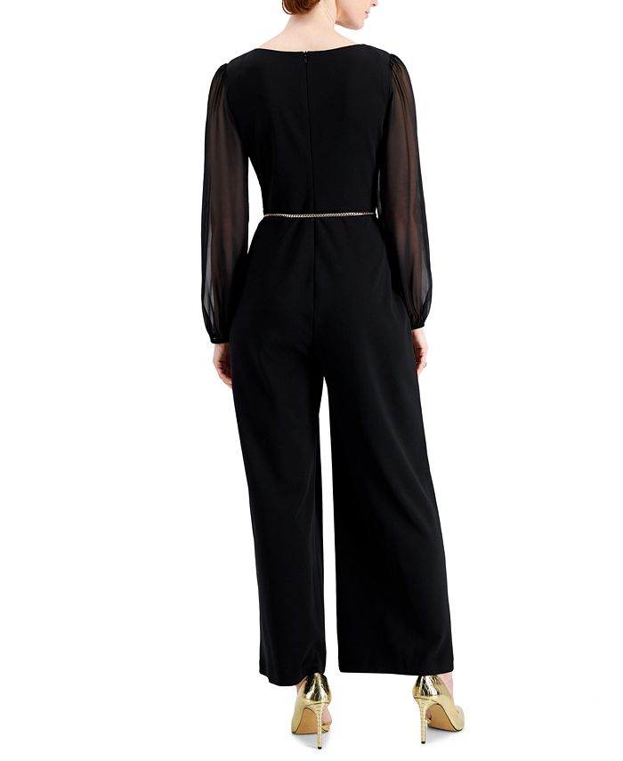 Connected Petite Chain Belt Jumpsuit Macy's