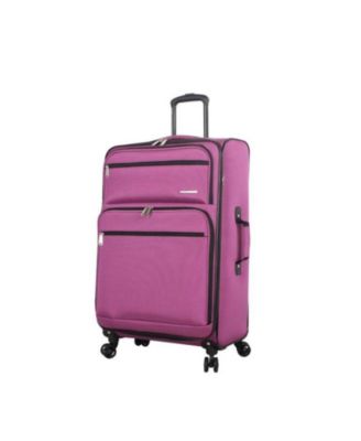 purple large suitcase