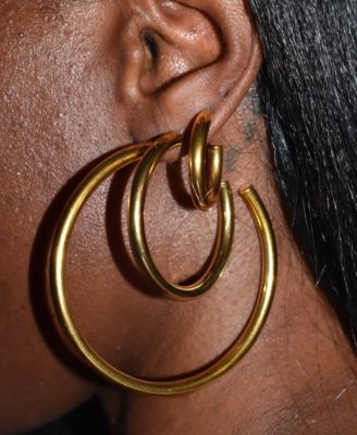Large Anti-Tarnish Open Hoop Earrings