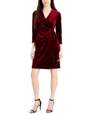 red velvet shift dress