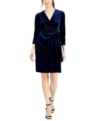Anne Klein Velvet Wrap Sheath Dress & Reviews - Dresses - Women - Macy's