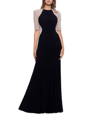 XSCAPE - Beaded Colorblocked Gown