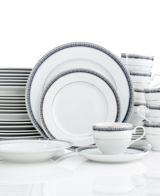 Mikasa Platinum Crown Cobalt 40 Pc. Dinnerware Set, Service for 8 - Macy's