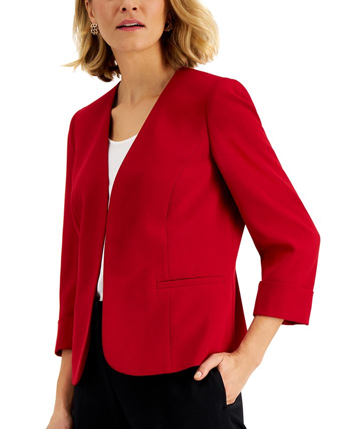Kasper Collarless Cuffed Blazer Macy's