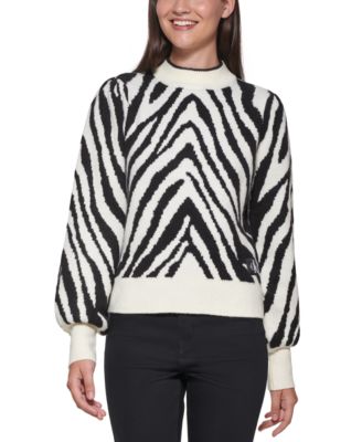 Calvin Klein Jeans - Tiger-Print Puff Sleeve Sweater