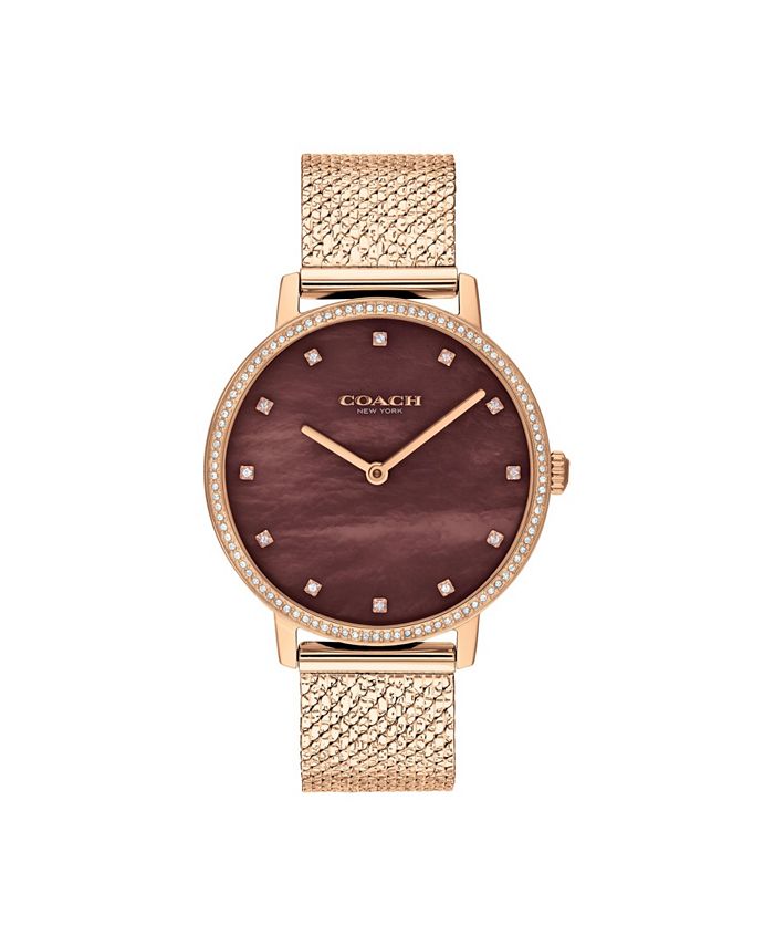 COACH Women's Audrey Rose Gold-Tone Mesh Bracelet Watch 35mm & Reviews -  All Watches - Jewelry & Watches - Macy's