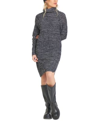 black long sleeve turtleneck sweater dress