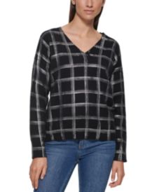 Metallic Plaid Sweater 