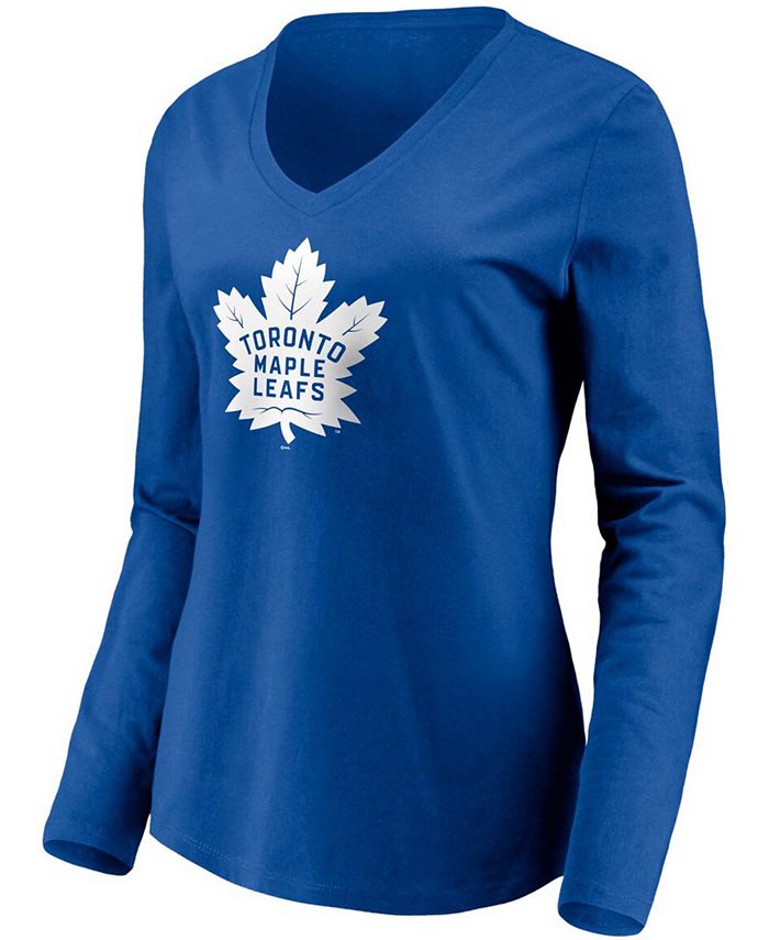 Fanatics Women's Blue Toronto Maple Leafs Primary Team Logo Long Sleeve ...