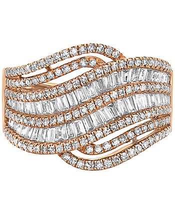 EFFY Collection - Diamond Multirow Swirl Ring (1-1/3 ct. t.w.) in 14k Rose Gold
