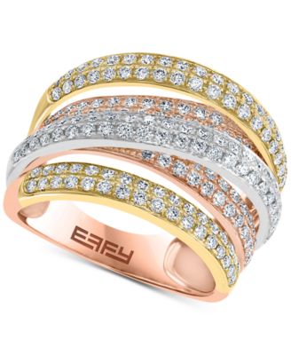 effy tri color diamond ring