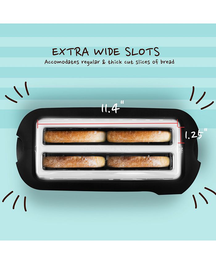 Elite Gourmet 4Slice Long Slot Digital Countdown Toaster, 6 Toast