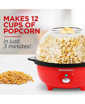 Elite Gourmet 3 Qt. Automatic, Stirring Hot Oil Popcorn Machine