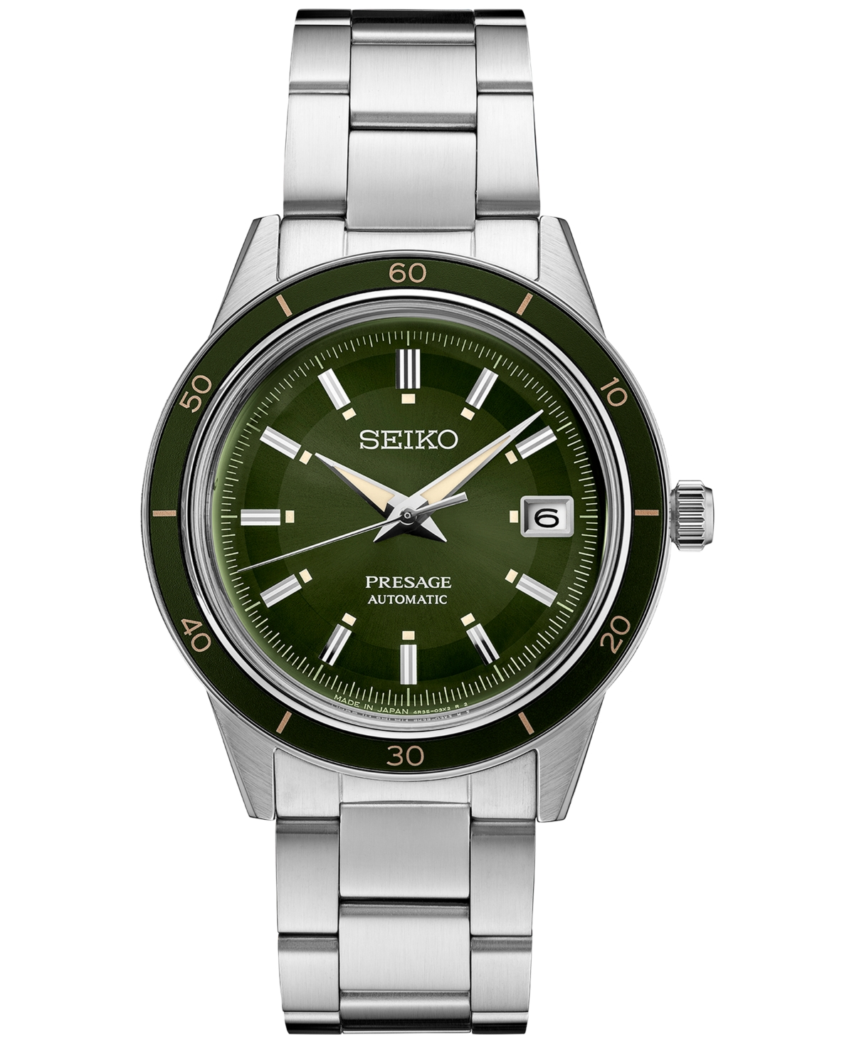 Men's Automatic Presage Stainless Steel Bracelet Watch 41mm - Green