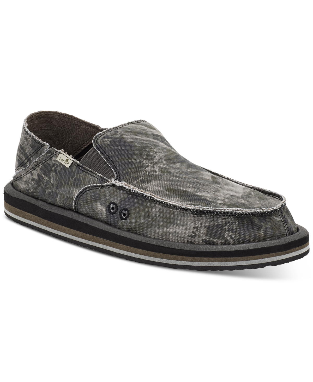 Sanuk Men's Vagabond Tie-dye Loafers Men's Shoes In Black And Grey Tie ...
