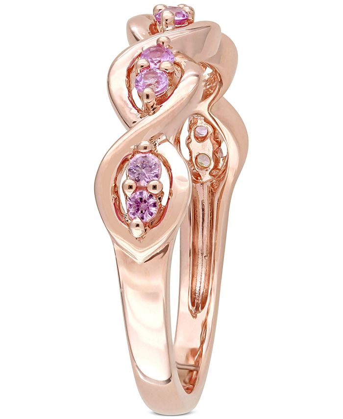 Macy's - Pink Sapphire Wavy Ring (1/3 ct. t.w.) in 14k Rose Gold