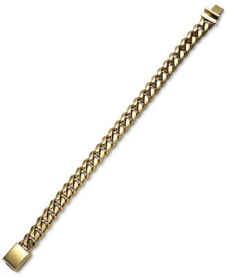Cuban Link Bracelet in Gold-Tone Ion-Plated Stainless Steel, Created for Macy's 