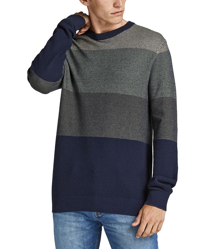 Jack & Jones Men's Finn Textured Colorblocked Stripe Sweater & Reviews ...