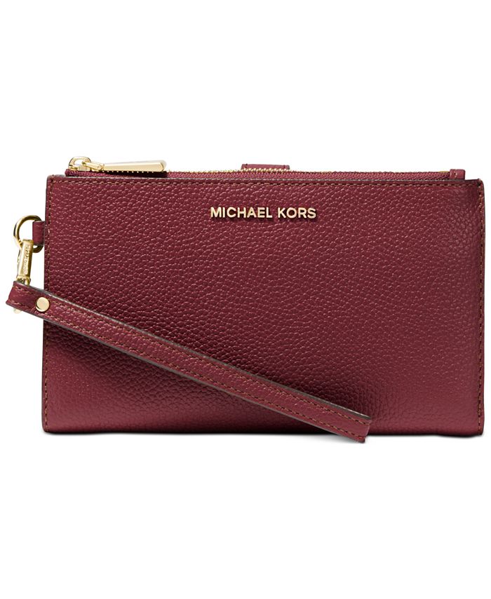 Michael Kors Zip Around Phone Case Holder id Wallet Wristlet Clutch Coral  Red