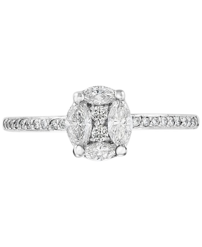 EFFY Collection EFFY® Diamond Oval Shaped Cluster Engagement Ring (3/8 ...