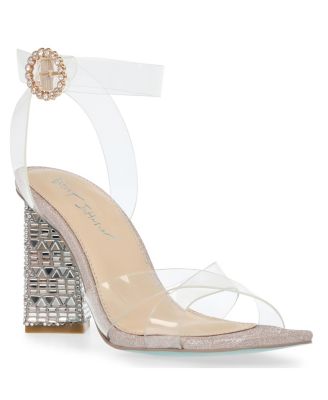 Betsey Johnson Bell Clear Sculpted Two Piece Dress Sandals Macy s