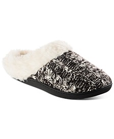 Women's Chunky Cable Knit Erin Hoodback Slippers