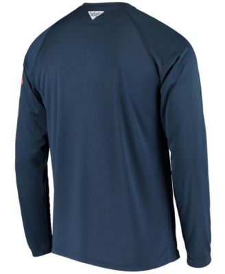 Men's PFG Navy Auburn Tigers Terminal Tackle Omni-Shade Long Sleeve T-shirt