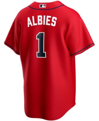 Men's Ozzie Albies Red Atlanta Braves Alternate Replica Player Name Jersey