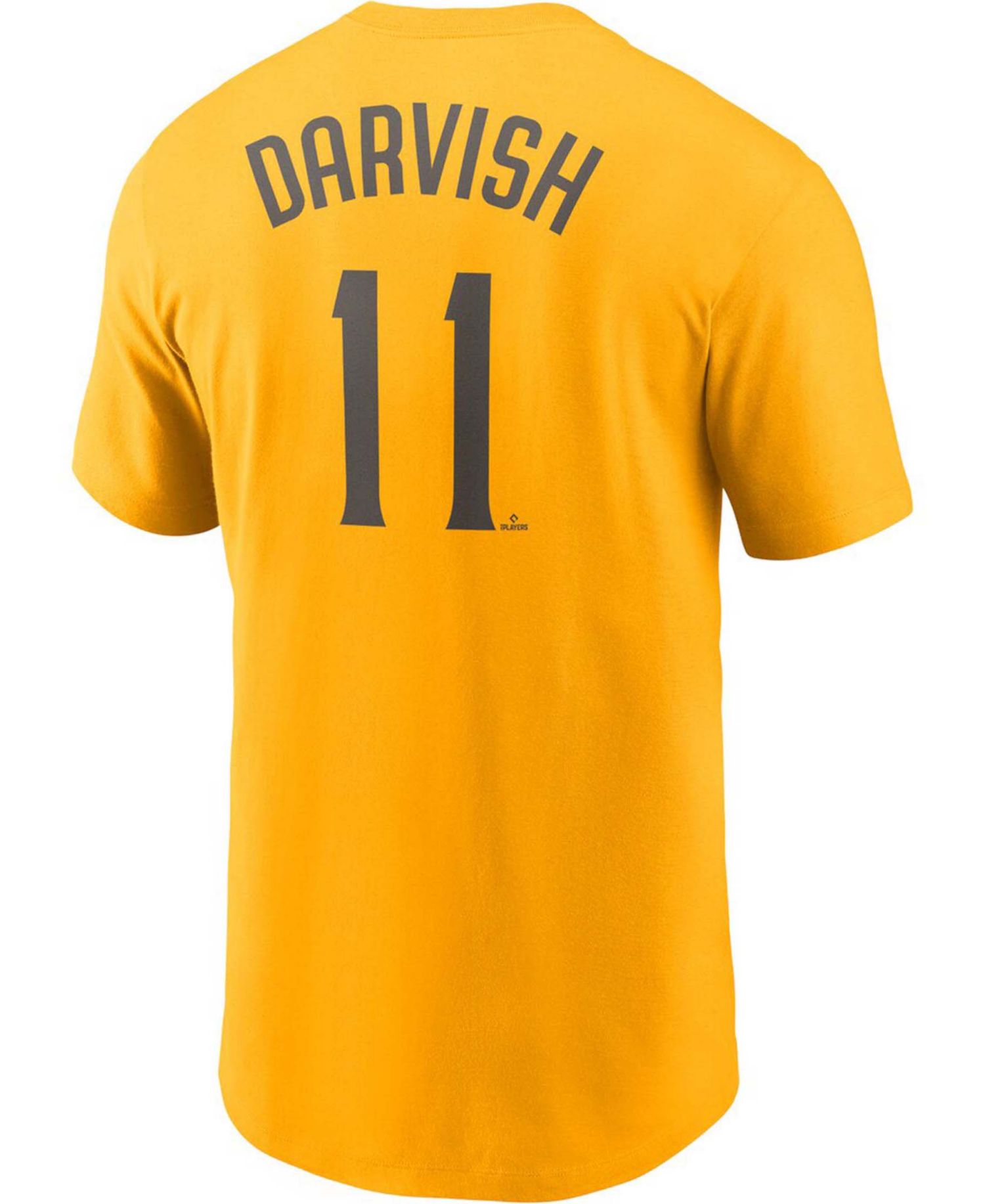 Men's Yu Darvish Gold San Diego Padres Name & Number T-shirt