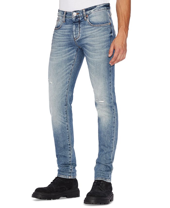 A|X Armani Exchange Men's Skinny-Fit Destroyed Jeans & Reviews - Jeans ...