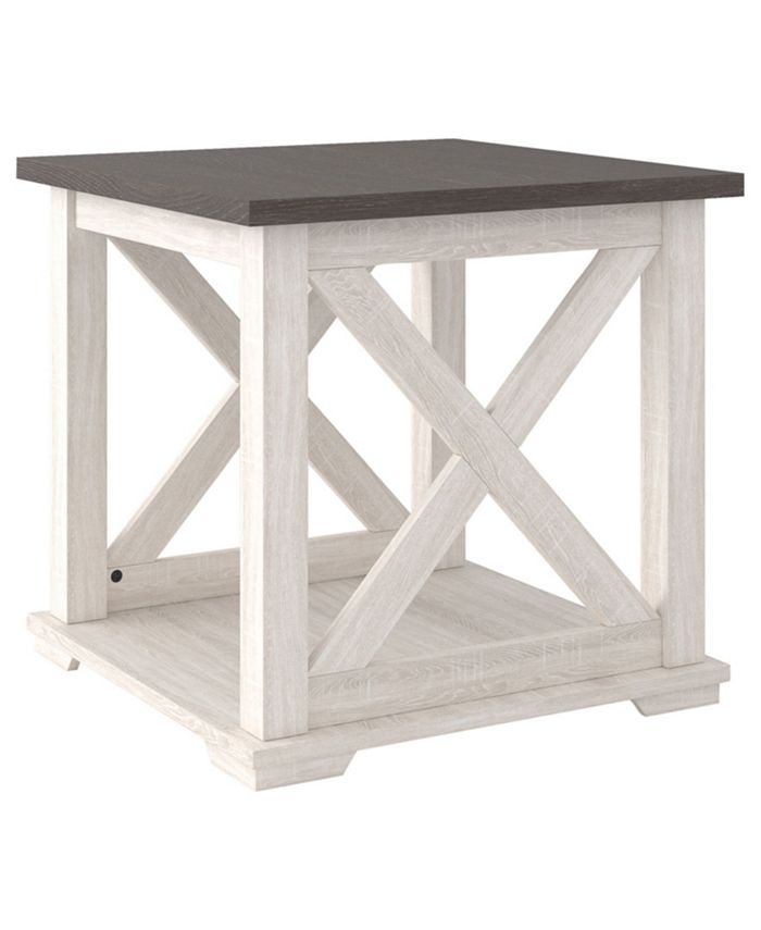 Signature Design By Ashley Dorrinson Farmhouse Square End Table Macy's