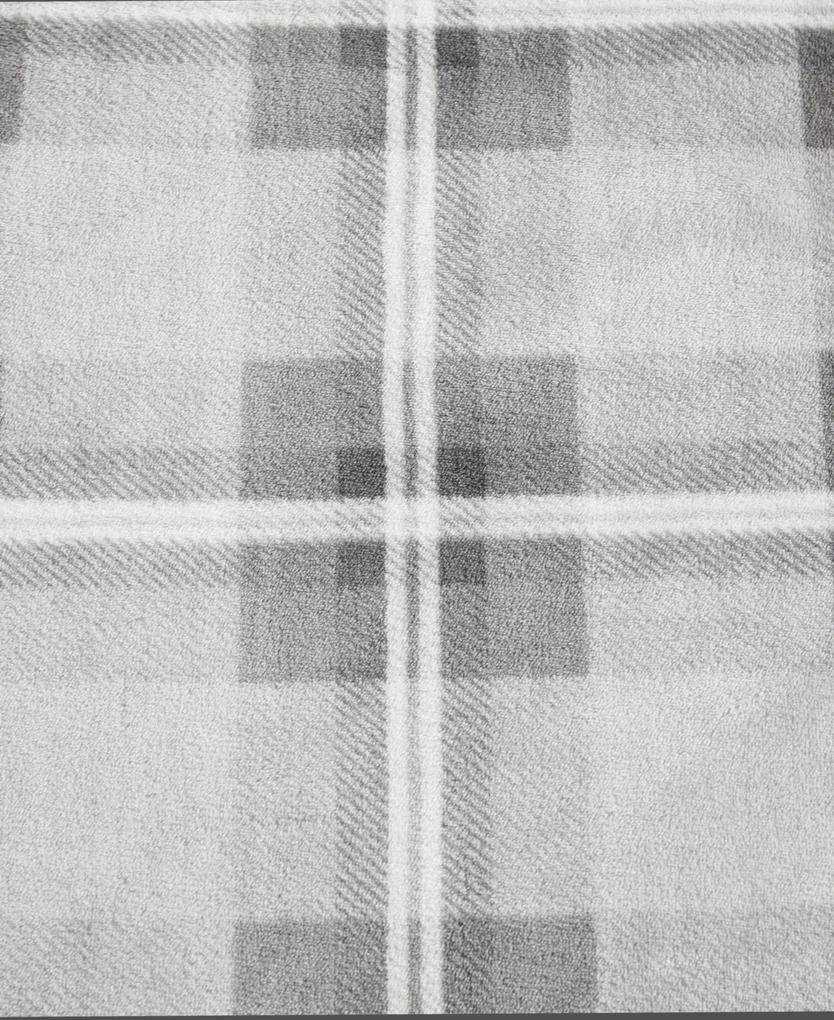 Nautica Solid Ultra Soft Plush Fleece Blanket, Twin In Gray Plaid