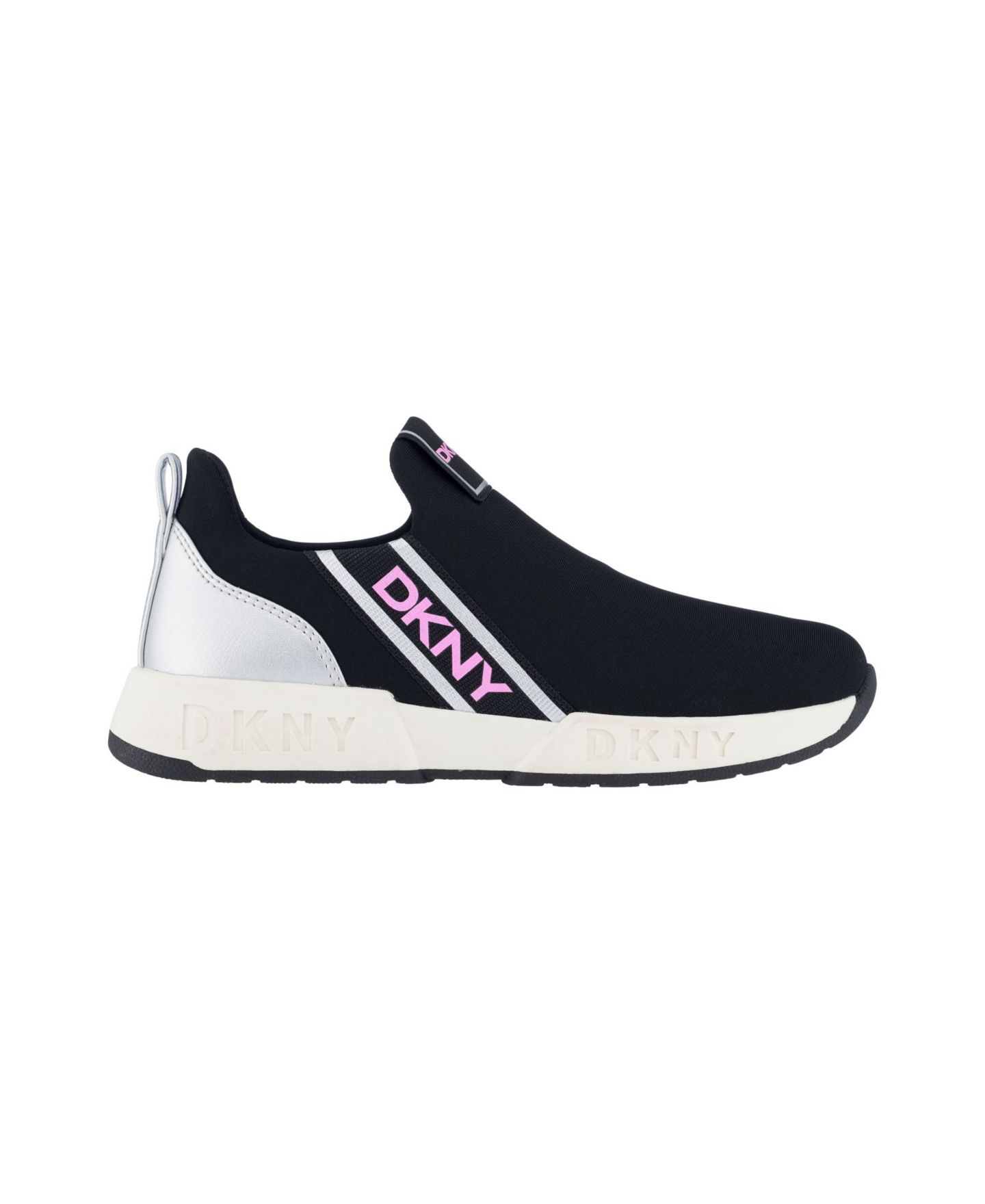 Кроссовки DKNY Maddie Stripe Slip-On Padded Sneakers для девочек-малышей, цвет: Чёрный / Розовый — фото 2
