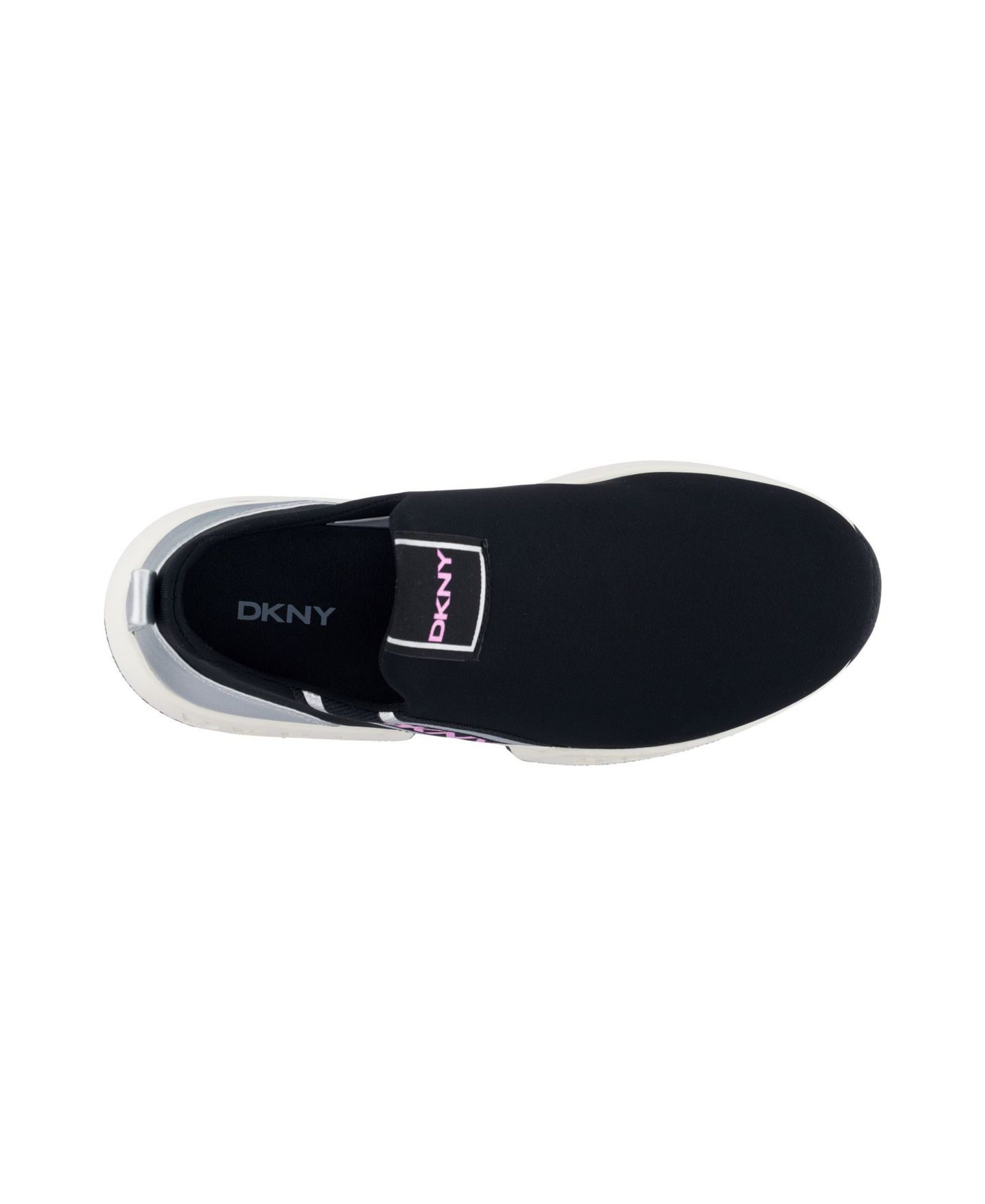 Кроссовки DKNY Maddie Stripe Slip-On Padded Sneakers для девочек-малышей, цвет: Чёрный / Розовый — фото 4