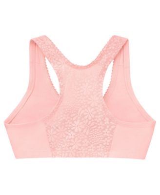 Women's Full Figure Plus Size Complete Comfort Wirefree Cotton T-Back Bra 1908