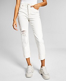 Women's High-Rise Vintage Straight Button Cuffed Jeans