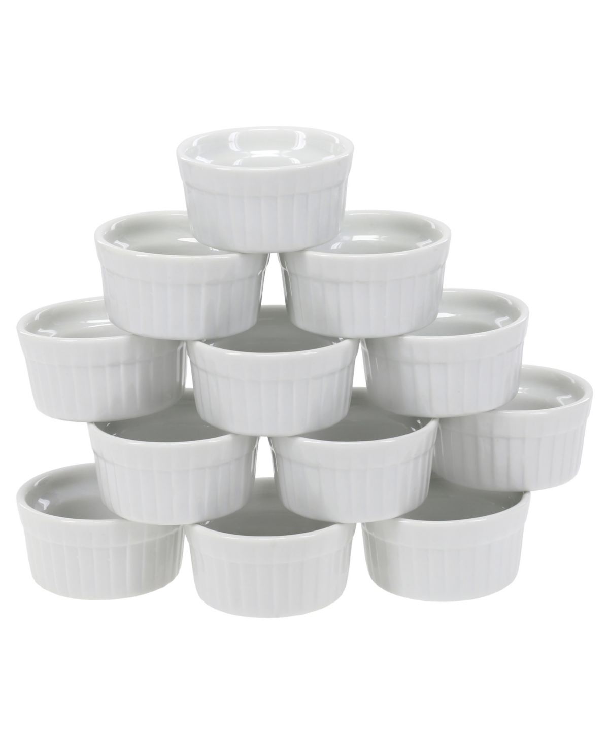 Bia Ceramic Ramekins, Set Of 12 In White